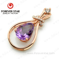 Natural Amethyst Diamond 14K Solid Gold Jewelry